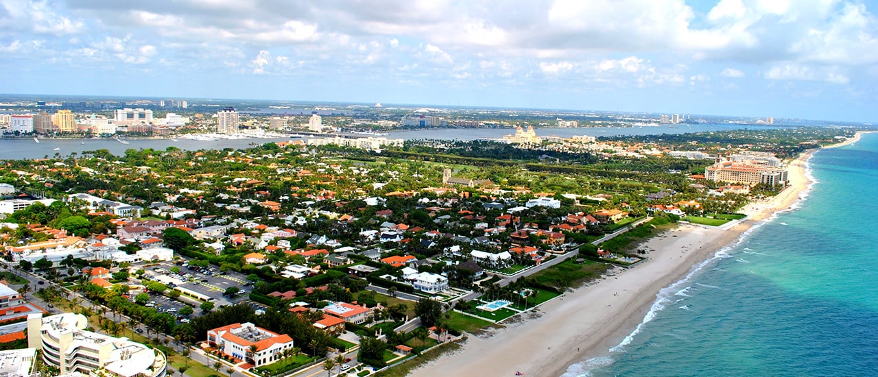 aerial image of palm beach florida