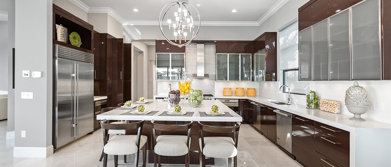 modern kitchen with island